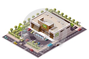 Vector isometric supermarket