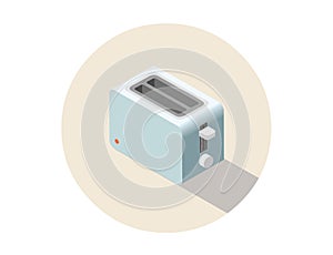 Vector isometric toaster, kitchen equipment icon.