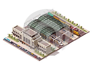 Vector isometric train station