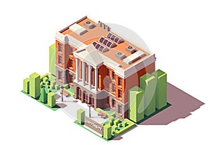 Vector isometric university building