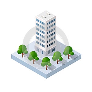 Vector isometric urban architecture