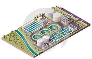 Vector isometric water treatment plant