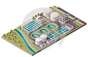 Vector isometric water treatment plant