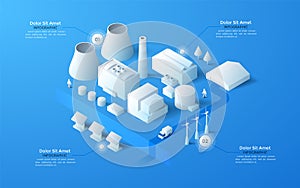 Vector isometric white city template