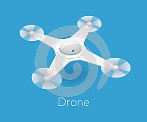 Vector isometric white quadcopter drone photo