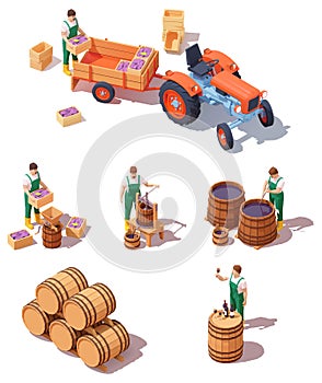 Vector isometric wine making equipment