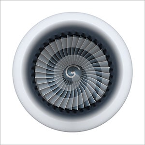 Vector jet engine front view isolated on white