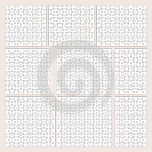 Vector jigsaw puzzle patterns set