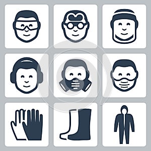 Vector job safety icons