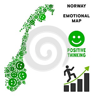 Vector Joy Norway Map Collage of Smiles