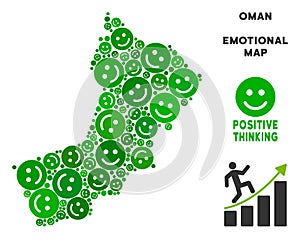 Vector Joy Oman Map Mosaic of Smileys