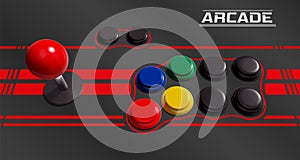 Vector Joystick and Buttons for Retro Arcade Cabinet