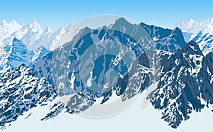 Vector karakoram himalayan mountains