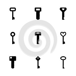 Vector key icon set