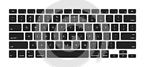 Vector keyboard keys stickers. Computer keyboard buttons, keys template