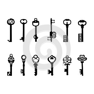 Vector keys silhouette / Antique Keys 2