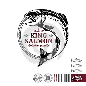 Vector king salmon logo