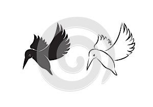 Vector of kingfishers bird design isolated on white background. Easy editable layered vector illustration. Wild Animals