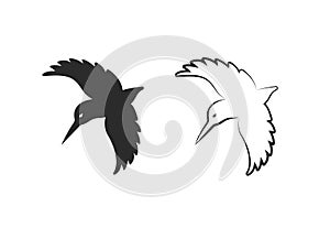 Vector of kingfishers bird design isolated on white background. Easy editable layered vector illustration. Wild Animals