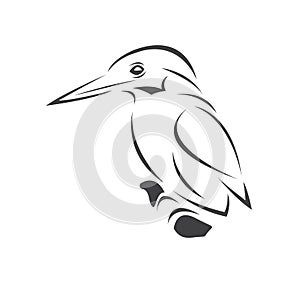 Vector of a kingfishers Black on white background. Bird Design. icon. logo. symbol. Illustrator. animal