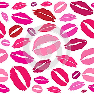 Vector kiss, red lips