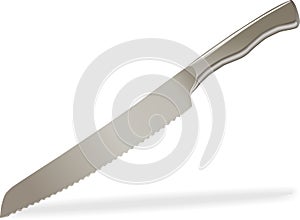Vector kitchen bread knife.
