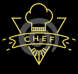 Vector Kitchen Chef Icon with Linear Style