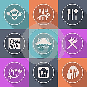 Vector kitchen icon menu logo sign