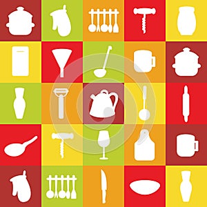Vector kitchen tools set. Kitchenware collection.