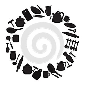 Vector kitchen tools set. Kitchenware collection.