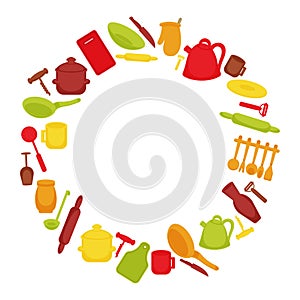 Vector kitchen tools set. Kitchenware collection.