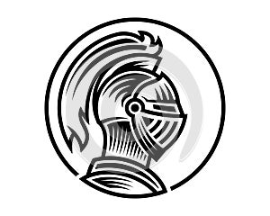 Vector of knight helmet, could be use as logo icon or avatar