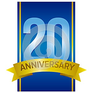 Vector label for 20th anniversary