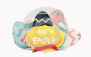 Vector label elements of easter holiday