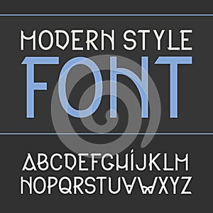 Vector label font, modern style.