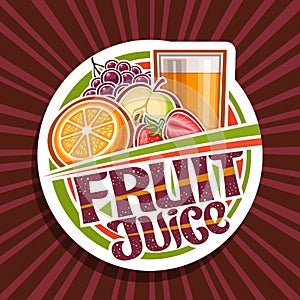 Vector label for Fruit Juice