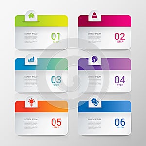 Vector labels step menus infographic template background