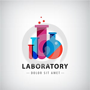 Vector laboratory, chemical, medical test logo