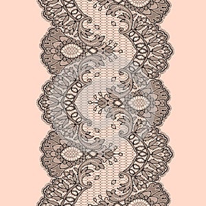 Vector Lace Ribbon Seamless Pattern.