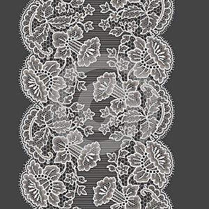 Vector Lace Ribbon Seamless Pattern.