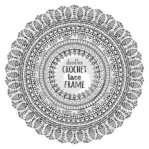 Vector lacy crochet doily.