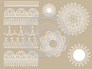 Vector lacy scrapbook design elements