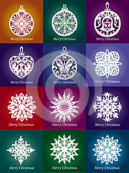 Vector lacy snowflake Christmas decoration