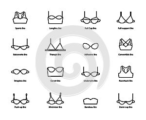 Vector ladies bra icons set