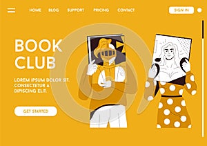 Vector landing page of Book club concept