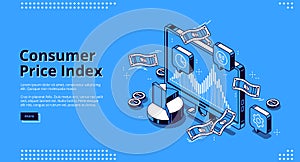 Vector landing page of consumer price index