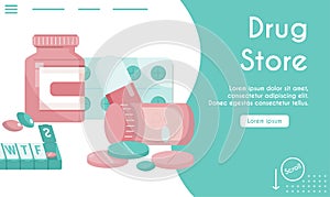 Vector landing page of Drug Store concept