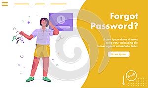 Vector landing page of Forgot password concept