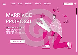 Vector landing page of Marriage Proposal concept