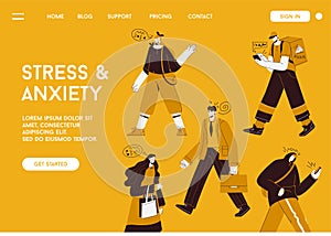 Vector landing page of Stress and Anxiety concept